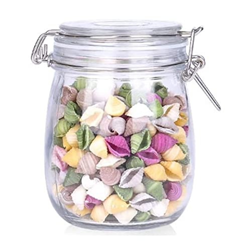 OLWICK 4 Pcs Air Tight Glass Storage Containers with Steel Clamp Lid and Silicon Seal/Glass Jars/Kitchen Storage Containers/Cookie Jar (Round, 750 ml), Transparent - Image 2