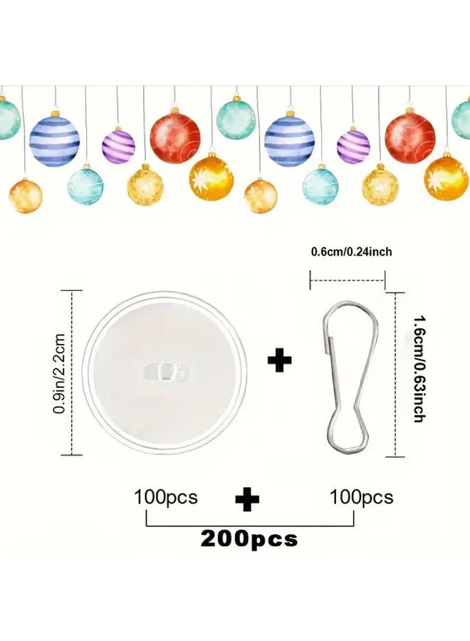 200pcs Self Adhesive Ceiling Hooks Transparent No Drill Wall Mounts For Lanterns Decorations - Image 1
