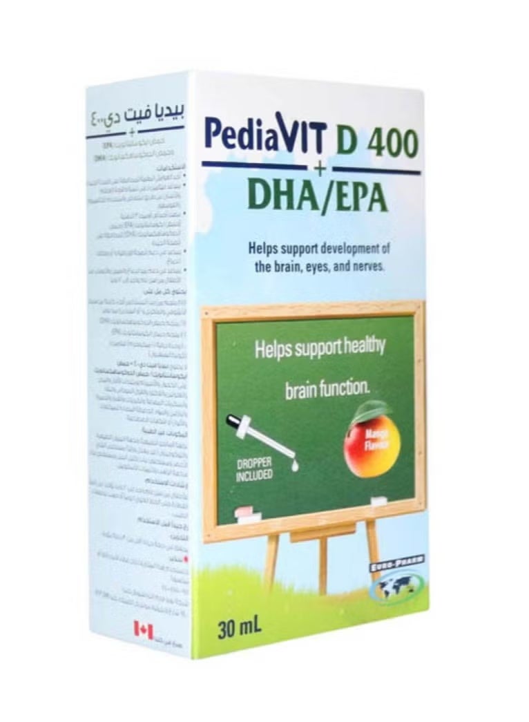 قطرات بيديافيت د 400 (Pediavit D 400) مع أحماض DHA وEPA - سعة 30 مل