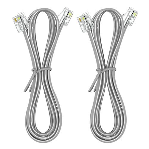 NECABLES 2Pack Phone Cord 6ft Telephone Cord Phone Cable RJ11 6P4C Male to Male for Landline and Fax - 6 Feet - Image 2