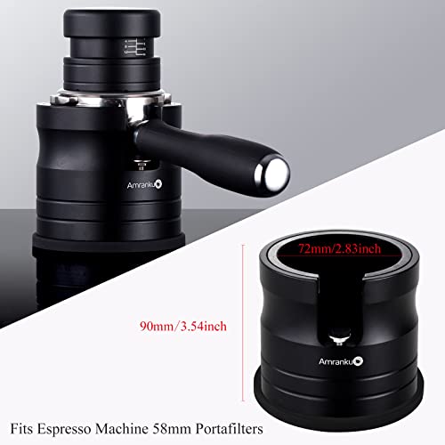 Amrankuo Coffee Portafilter Holder| Espresso Tamper Stand| Aluminum Alloy Espresso Holder| With Non-slip Base| Suitable For Most 58mm Coffee Machin Portafilter| (58mm, Black) - Image 5
