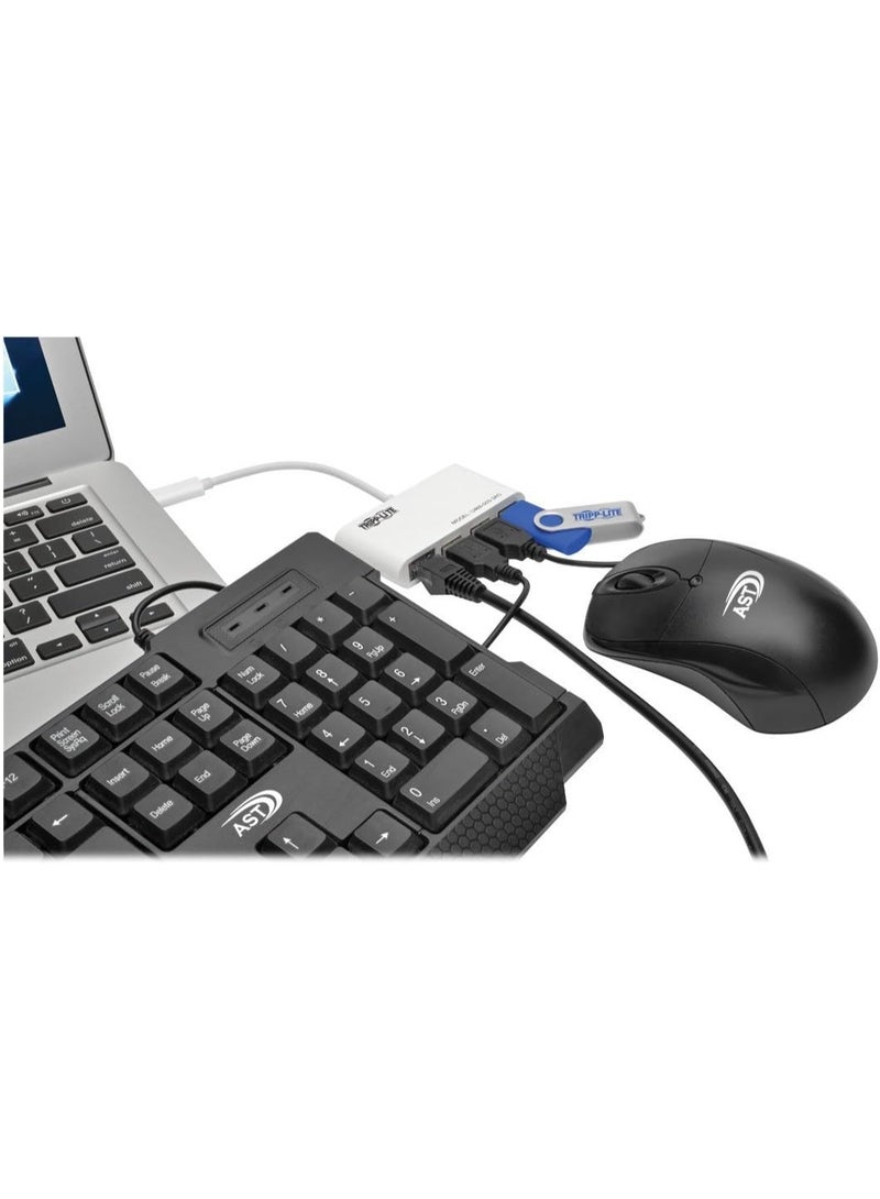 تريب لايت محور USB‑C إلى USB‑A بثلاث منافذ مع منفذ إيثرنت جيجابت RJ45 من Tripp Lite – موديل U460‑003‑3AG - Image 3
