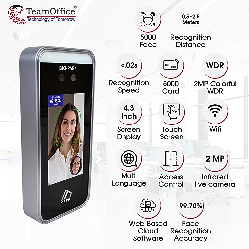 Team Office Bio-Park D01 AI Based Dynamic Face Recognition Attendance Device with Cloud Based Attendance Software(Face+LAN+Wi-Fi) - Image 3