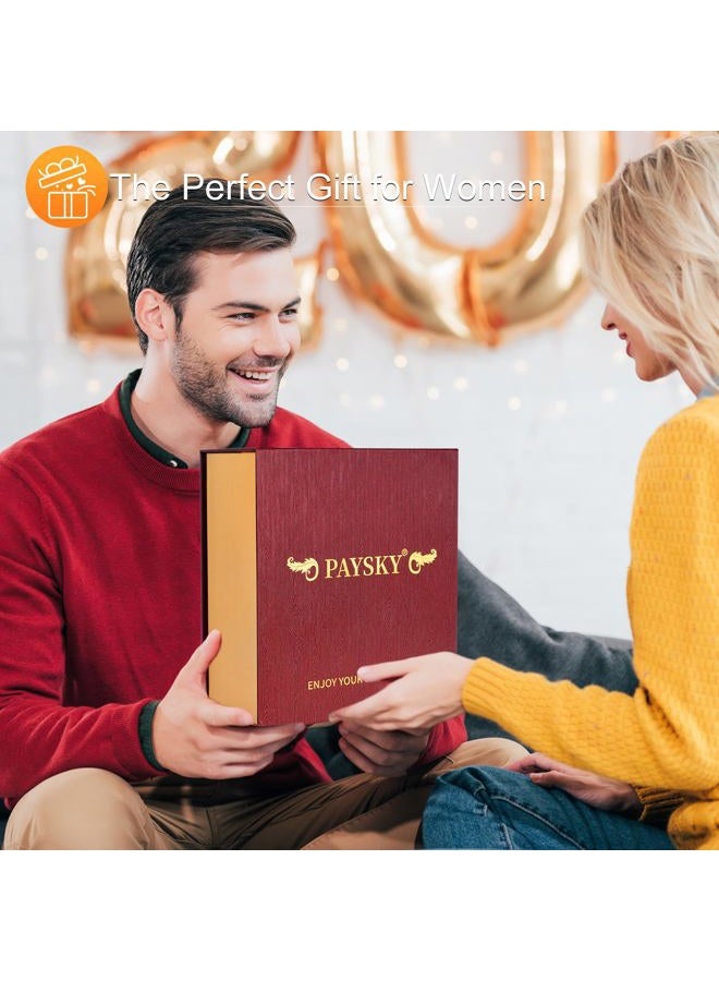 Paysky Wine Glasses Set of 2, Crystal Carving Wine Glass,Elegant Carving Design and Luxury Gift Box is Unique Red Wine Glass Gift for Women or Men 10oz - Image 4