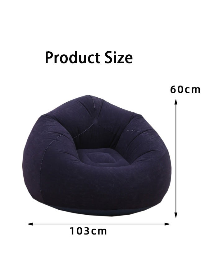 GMORO Inflatable Bean Bag Chair with air pump,Inflatable Deck Chair with Air Pump, Flocking PVC Lazy Inflatable Sofa Couch for Adults, Chaise Lounges - Image 4