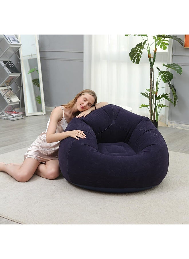 GMORO Inflatable Bean Bag Chair with air pump,Inflatable Deck Chair with Air Pump, Flocking PVC Lazy Inflatable Sofa Couch for Adults, Chaise Lounges - Image 3
