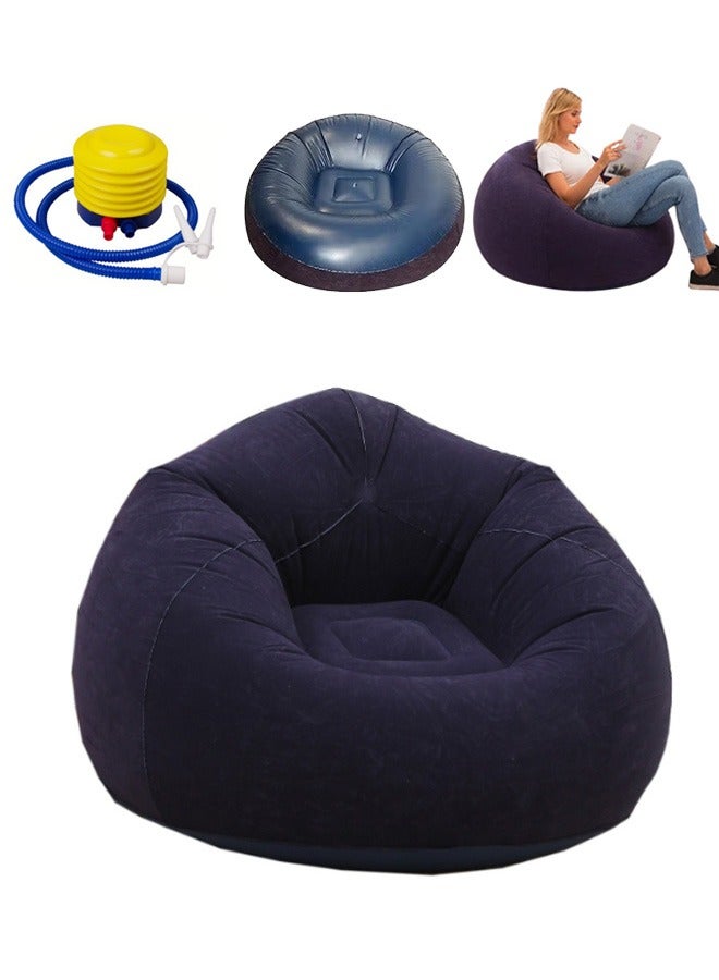 جمورو كرسي كيس فول قابل للنفخ مع مضخة هواء، كرسي سطح قابل للنفخ مع مضخة هواء، أريكة كسولة قابلة للنفخ من البولي فينيل كلوريد للبالغين، كراسي استرخاء - Image 1