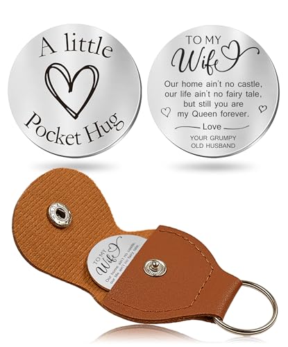 OUMILAN Pocket Hug Token Gifts for Men Boyfriend Girlfriend Inspirational Gift for Son Daughter Brother with Leather Keychain - Image 1