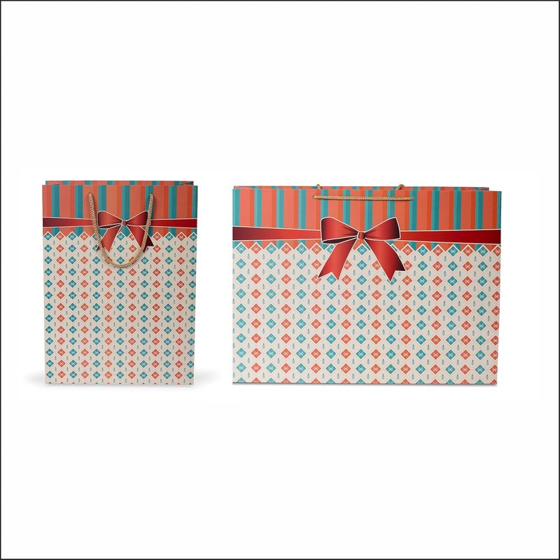 Reliable Bag Presents Gift Paper Bags Combo Option-2 :17"(L) x 6"(B) x 12"(H) & 9"(L) x 3"(B) x 12"(H) Inches. Perfect for Weddings, Diwali, Exhibitio. - Image 1