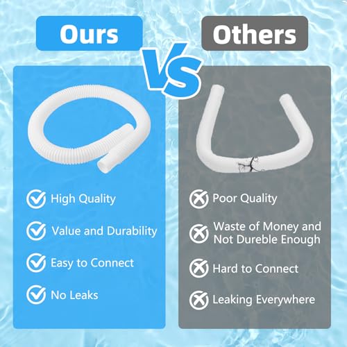 Ximoon 1-1/4 Inch x 3 Foot Long White Above Ground Pool Flex Connection Hose Filter or Suction - Image 4
