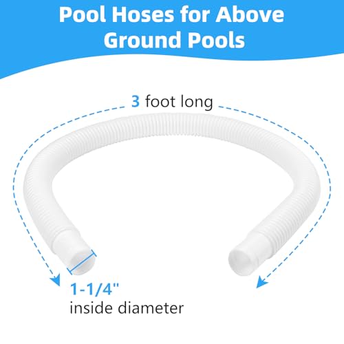 Ximoon 1-1/4 Inch x 3 Foot Long White Above Ground Pool Flex Connection Hose Filter or Suction - Image 2