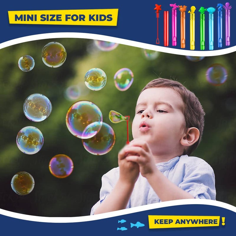 VKTEN 32Pcs Sea Mini Bubble Wands Assortment 8 Styles 8 Colors Bubble Party Favors for Kids, Bubbles for Kids, Themed Birthday Party Favors, Classroom Prizes Summer Outdoor Gifts for Girls Boys - Image 5