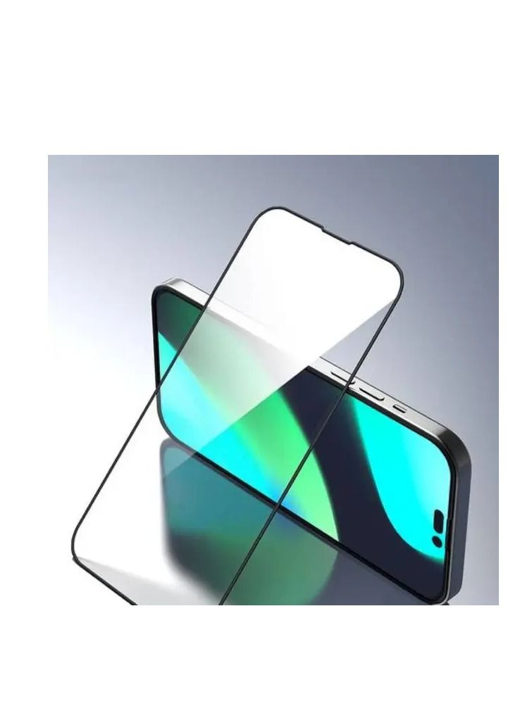 ديفيا فان سيريز شاشة كاملة سيليكون حافة زجاجية مضاعفة لهاتف آيفون 14 برو (6.1 بوصة) - أسود - Image 3