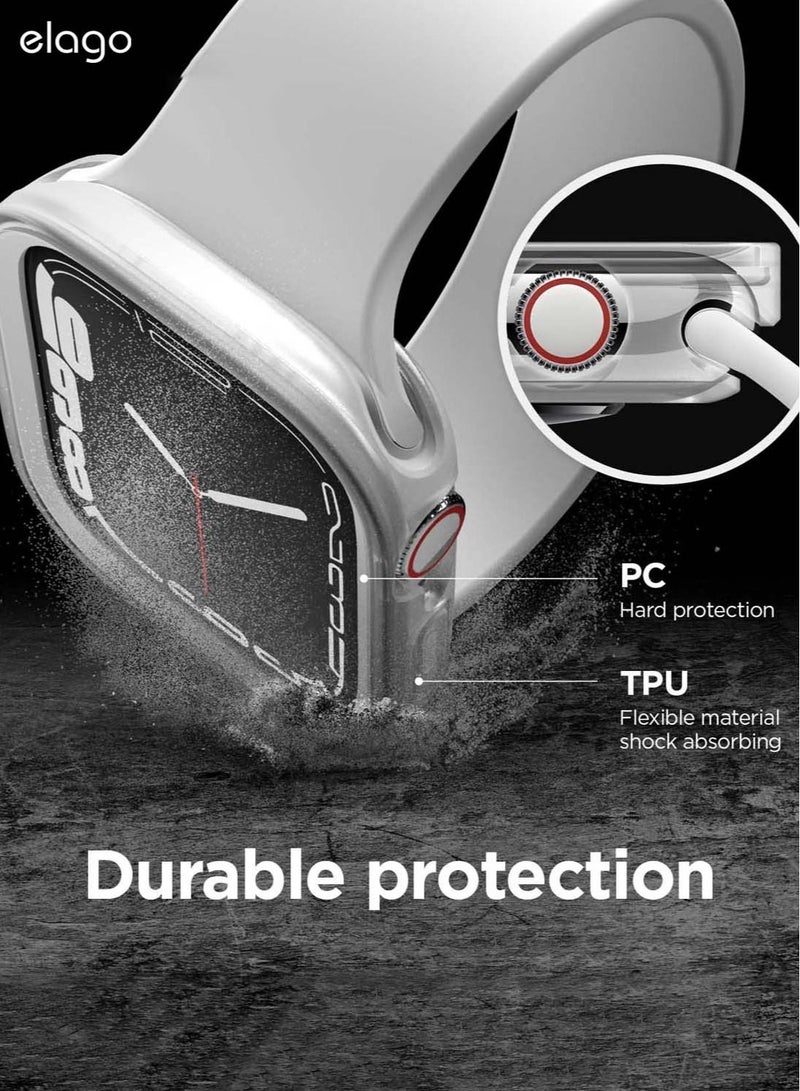 Elago غطاء مزدوج لسلسلة ساعة آبل 8/7 (45 مم)، سلسلة 6/SE/5/4 (44 مم) - شفاف أبيض - Image 3