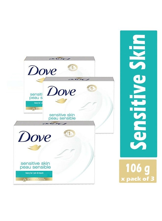 Dove 3 Piece Sensitive Skin Moisturizing Beauty Bar Set - Image 1