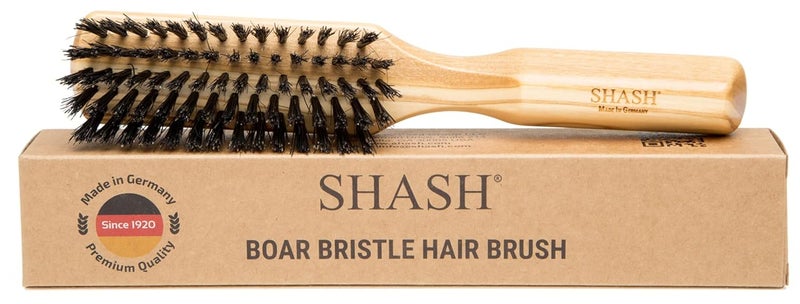 مصنوع في ألمانيا  شاش  كيلر بيرستينفابريك 100 فرشاة شعر من شعر الخنزير الطبيعي مناسبة للشعر الرقيق إلى العادي  تحافظ على الشعر بشكل طبيعي  تحسن الملمس  تقشر وتحفز