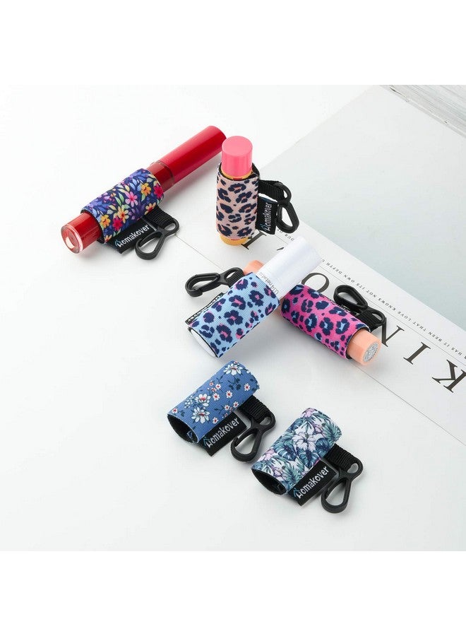 Homakover 6 Pack Compact Clipon Chapstick Holder Premium Release Clip Neoprene Sleeve With Clip Fits Most Standard Lip Balm - Image 3