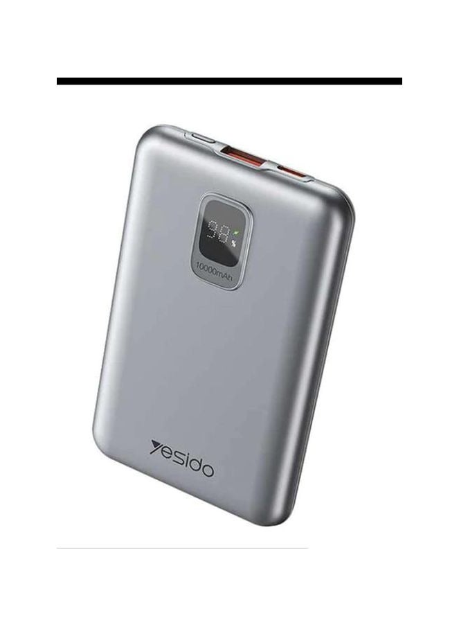 Yesido YP46 10000mah 22 5W PD20W Fast Charge Mag Safe Battery Pack Power Bank Compatible with all devices Silver - Image 1