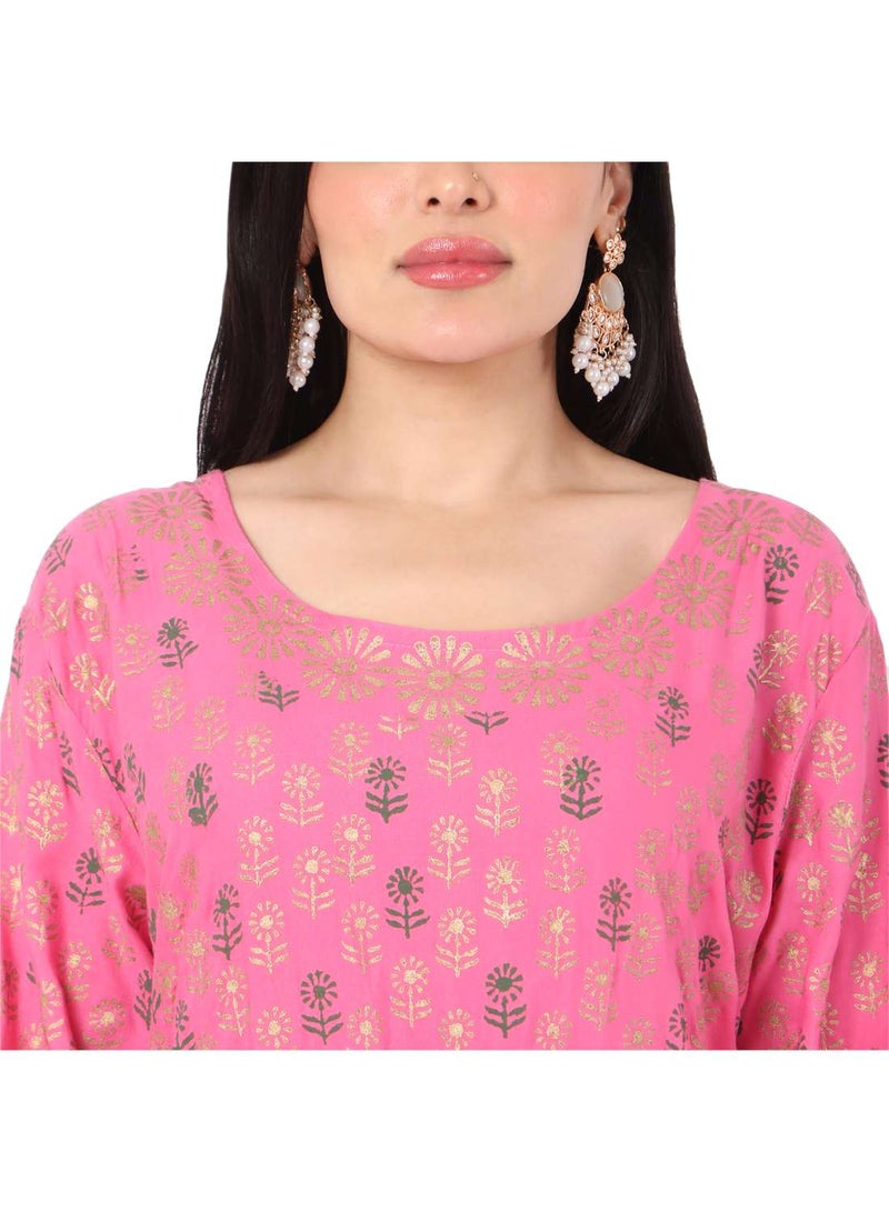 HANA & SARA MULTICOLOUR PRINTED LONG SLEEVES CASUAL SHORT ARABIC KAFTAN JALABIYA DRESS  - Image 3