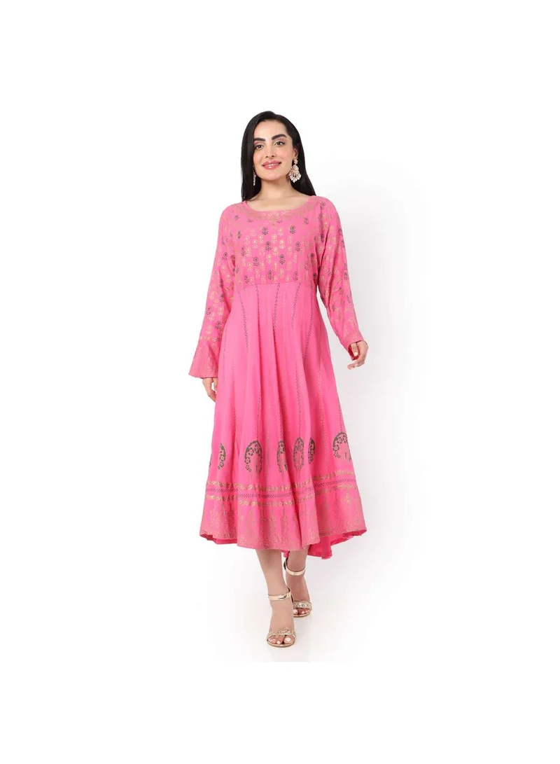 HANA & SARA MULTICOLOUR PRINTED LONG SLEEVES CASUAL SHORT ARABIC KAFTAN JALABIYA DRESS