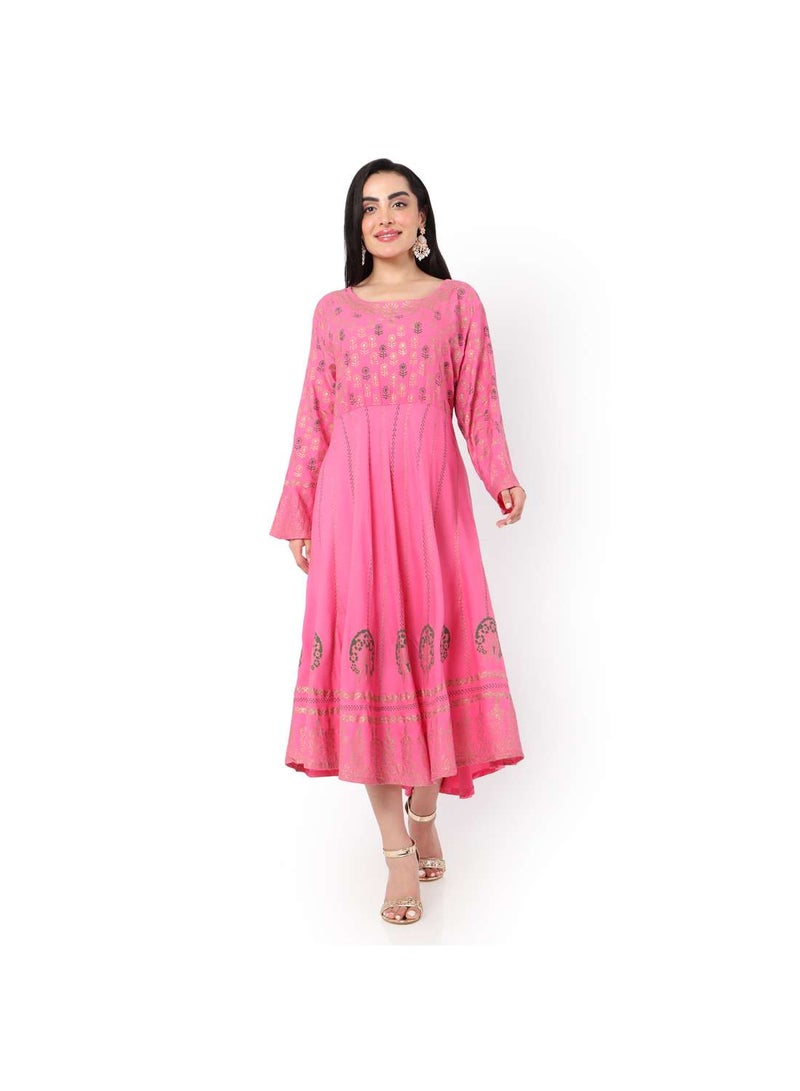HANA & SARA MULTICOLOUR PRINTED LONG SLEEVES CASUAL SHORT ARABIC KAFTAN JALABIYA DRESS  - Image 4