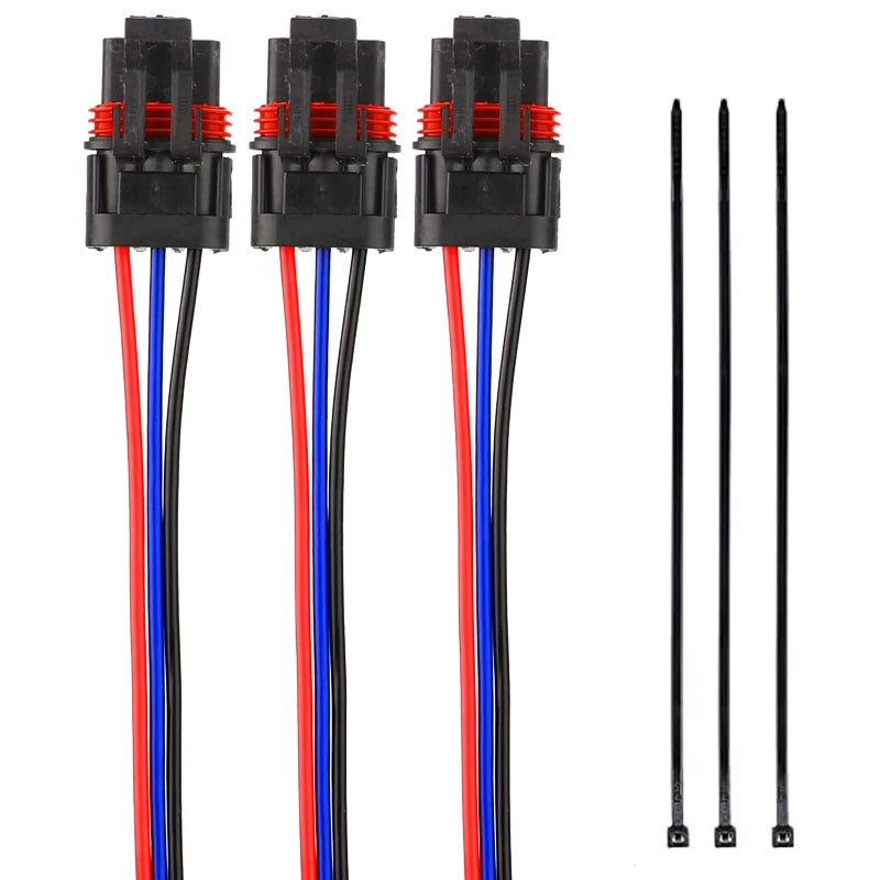 Tutor Auto 12Awg Pulse Power Plug Connector Pigtail Compatible with Polaris Ranger XP 1000 & RZR RS1 Pro & General 2018 2019 2020 2021 - Pulse Bar Wire Harness (3 pcs) - Image 1