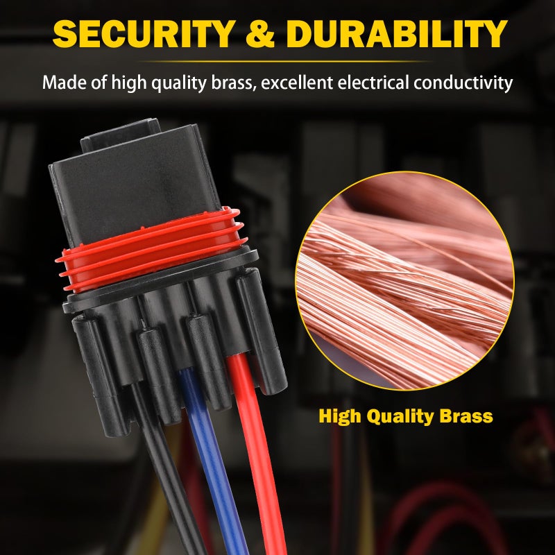 Tutor Auto 12Awg Pulse Power Plug Connector Pigtail Compatible with Polaris Ranger XP 1000 & RZR RS1 Pro & General 2018 2019 2020 2021 - Pulse Bar Wire Harness (3 pcs) - Image 4