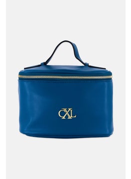 Christian Lacroix Women Brand Logo Medium Cosmetic Bag, Blue  - Image 1