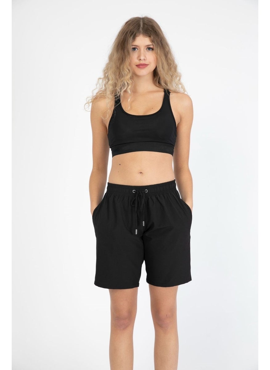 C&city - Women's Lycra Swim Shorts C1860 Black - Image 1