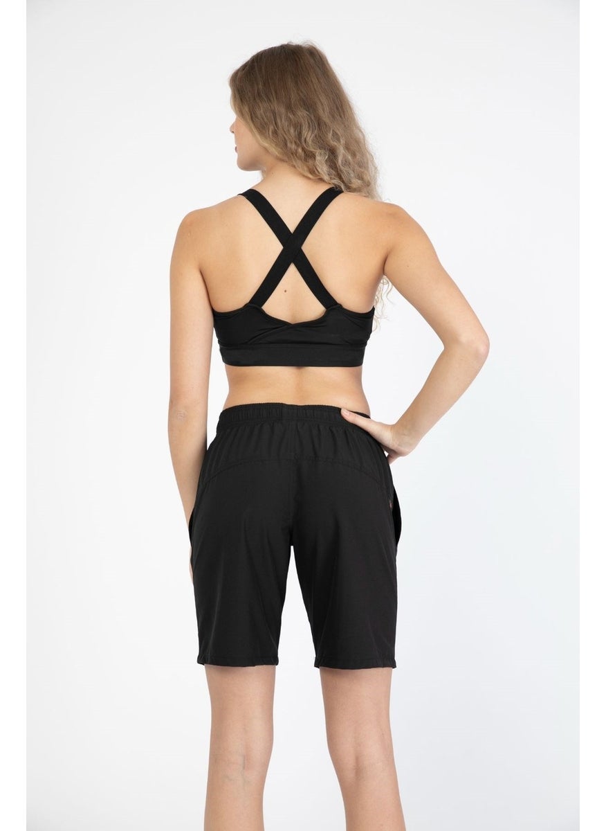 C&city - Women's Lycra Swim Shorts C1860 Black - Image 1