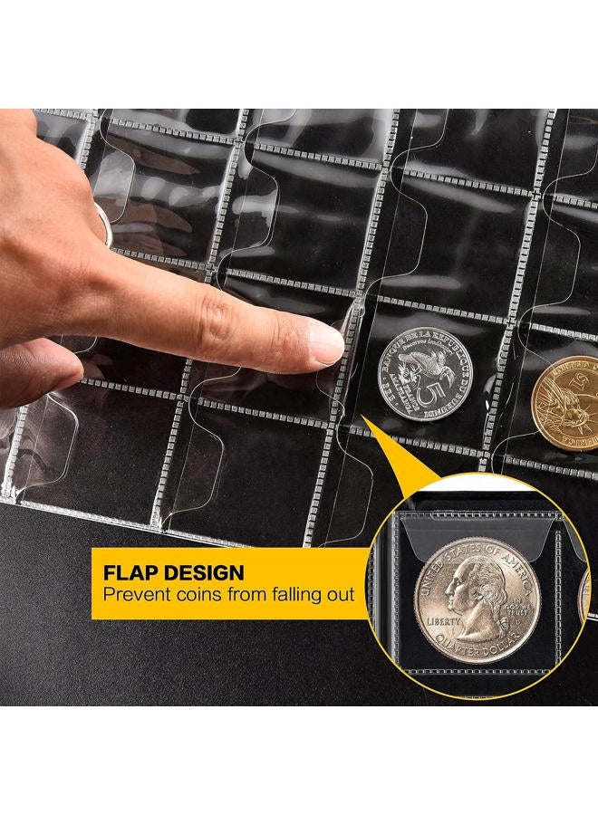 ANKHOH Coin Collection Book Holder Album for Collectors, 300 Pockets Coins Display Storage Case, Collecting Sleeves Organizer Box for Coin Collections Supplies, Money Currency, Pennies (Black) - Image 3