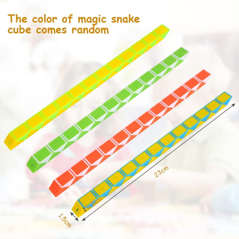 Ainiv Ainiv Magic Snake, Magic Snake Set of 14 with 24 Blocks per Snake, Party Bag Children's Birthday, Puzzle Games for Children and Adults, School Cone Filling Gifts for School Enrolment Fidget Toy  - Image 2