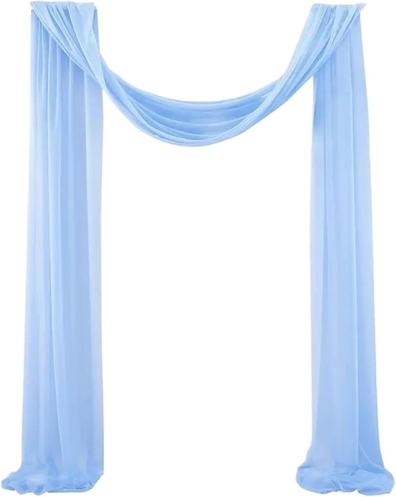 Practical versatile construction Chiffon Wedding Arch Draping Ceremony Reception Sheer Fabric Curtains for Party Stage for Backdrop(Sky Blue,75x600cm) Gulf popular simple design Multi-category warehouse equip Classic practical design Surface safe N/S/C nationwide deliver UV resistant Multi-price design picks Transit damage prevent build Easy assemble alternatives Multi option design General compatible practical design Dust tight seal Wide range expanded design Wear resistant Wide range compatible material Heat resistant All-in-one local deliver plan Instant order available stock Spec compliant trusted quality Repeated use resistant selected material Backup reserve local stock Chemical free Multiple design variants Repeated detach compatible build - Image 1