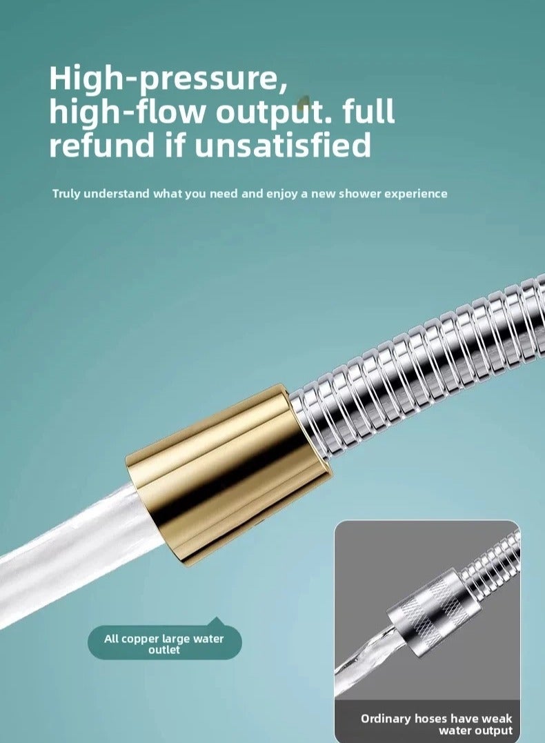 خرطوم دش طويل للغاية 78 بوصة واجهة نحاسية صلبة مطلي بالكروم خرطوم رأس دش محمول مع حشوة نحاسية وجوز - خفيف الوزن ومرن - Image 2