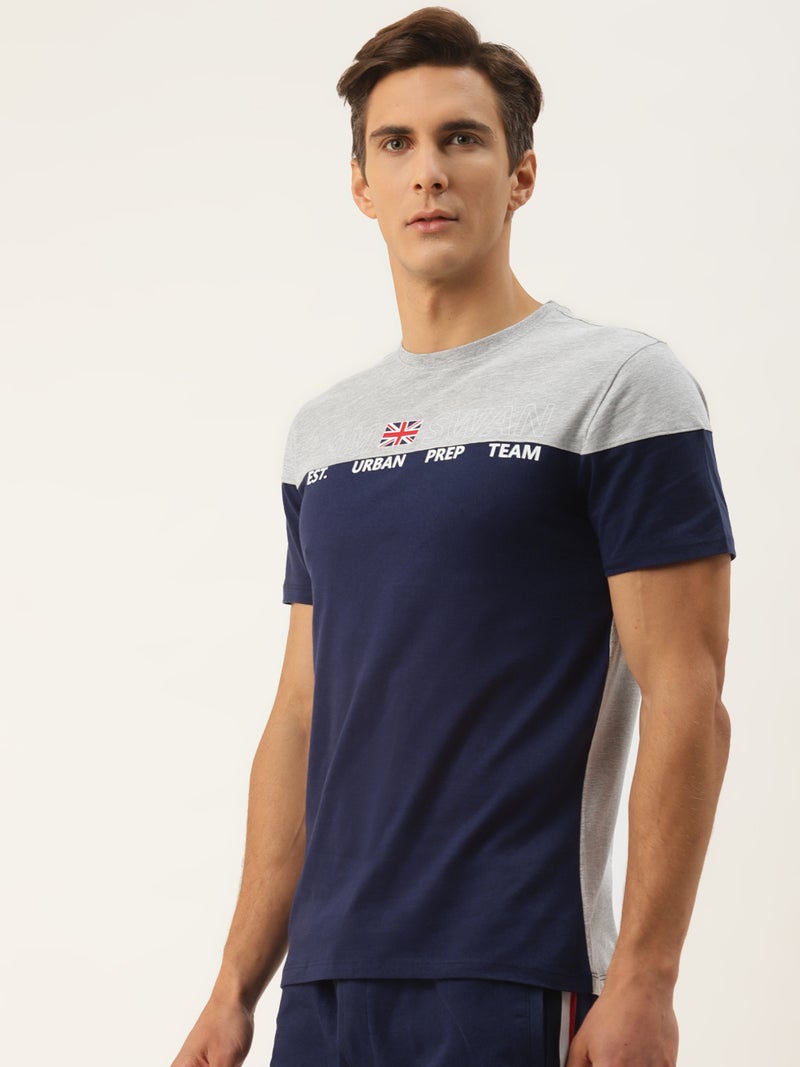 amswan PREMIUM COTTON COLOURBLOCK PRINTED HALF SLEEVE CREW NECK T-SHIRTS - Image 3
