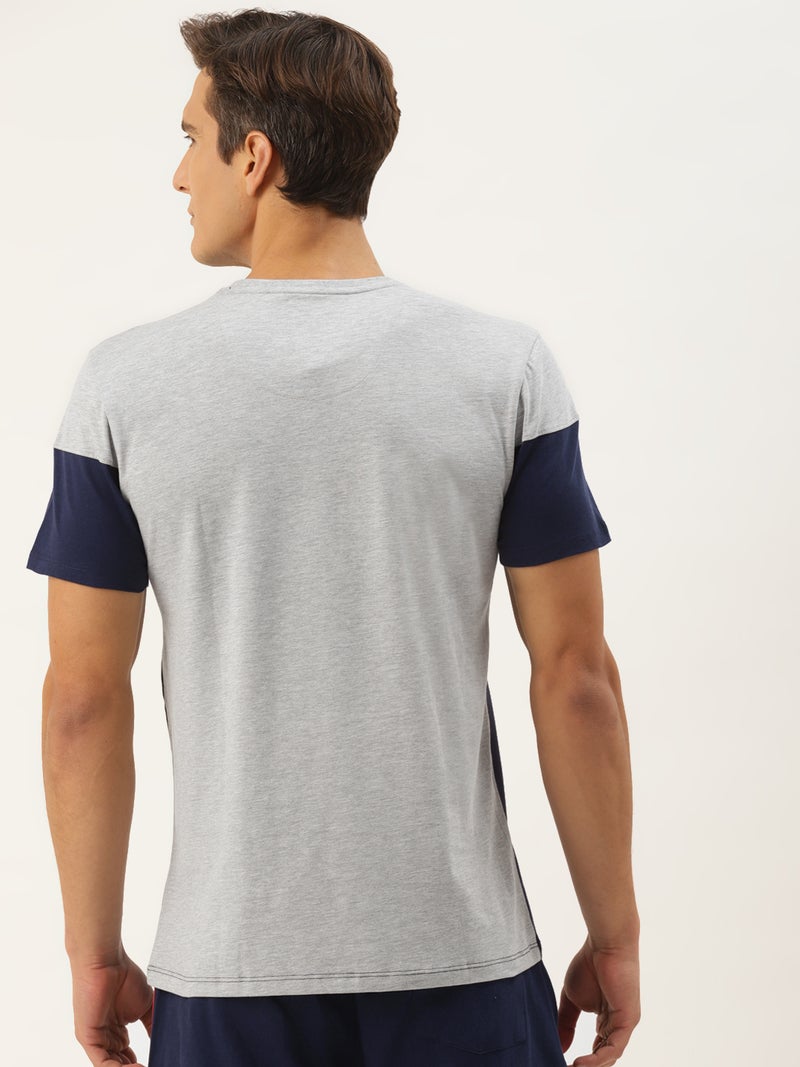 amswan PREMIUM COTTON COLOURBLOCK PRINTED HALF SLEEVE CREW NECK T-SHIRTS - Image 4