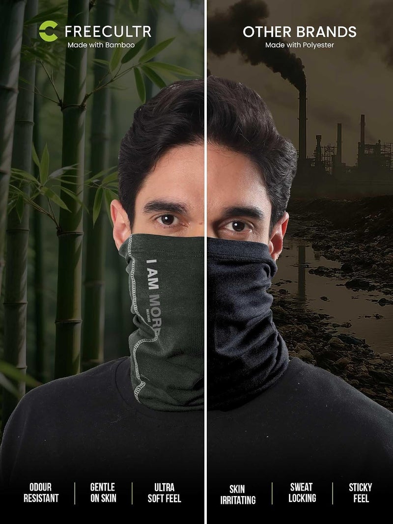 All usage compatible FREECULTR Unisex Printed Bamboo Bandana Anti Microbial Multipurpose Headband Cloth Face Mask for Dust and Sun Protection All climate suitability - Image 4