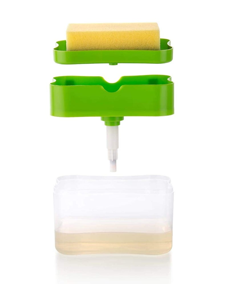DDecora Smarty 2 in 1 Soap Dispenser for Dishwasher Liquid Holder Liquid Dispenser Through Pump MultiColor 400 ML with Sponge - Image 2