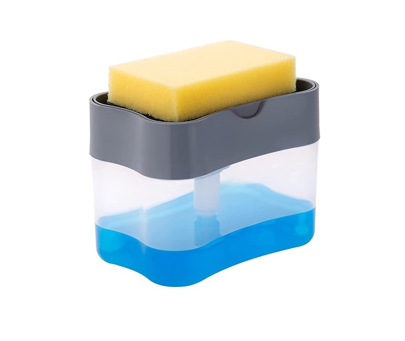 DDecora Smarty 2 in 1 Soap Dispenser for Dishwasher Liquid Holder Liquid Dispenser Through Pump MultiColor 400 ML with Sponge - Image 1