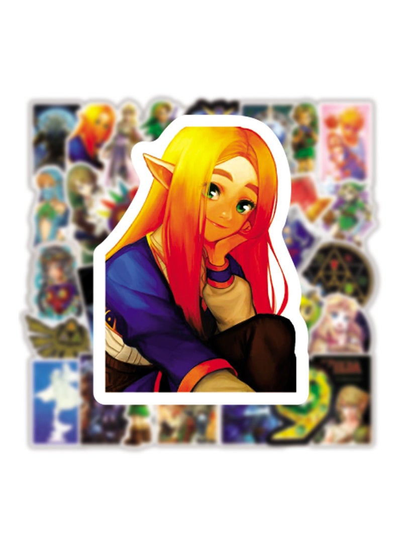 Color Fans 100 Pcs The Legend of Zelda Waterproof Stickers Anime Cartoon Vinyl Aesthetic Sticker Laptop Skateboard Luggage Computer Water Bottle Graffiti Sticker Packs for Kids Teens Girls Adults - Image 5