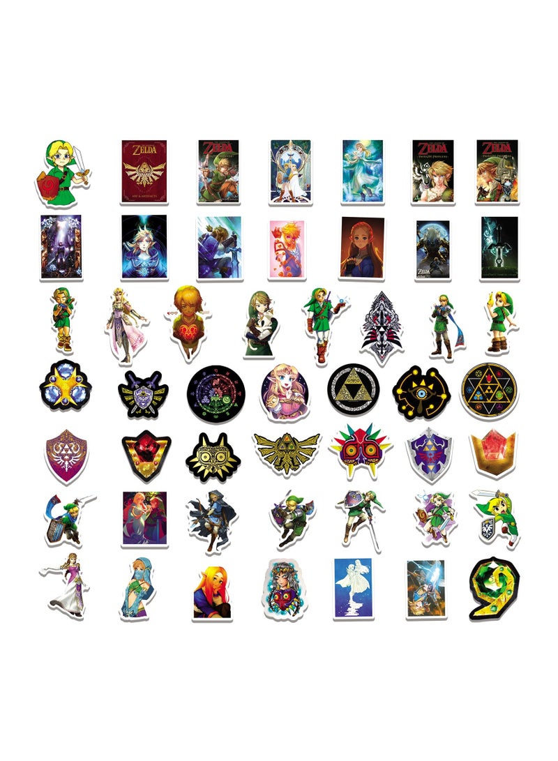 Color Fans 100 Pcs The Legend of Zelda Waterproof Stickers Anime Cartoon Vinyl Aesthetic Sticker Laptop Skateboard Luggage Computer Water Bottle Graffiti Sticker Packs for Kids Teens Girls Adults - Image 3