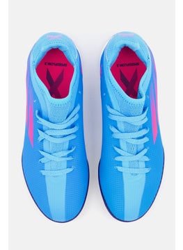 Adidas Kids Boy X Speedflow3 Turf Boots Shoes, Blue/Pink/White  - Image 2