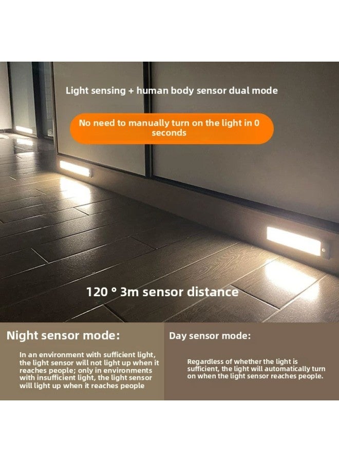 إسكدنيا مصباح LED رفيع للغاية بثلاثة ألوان ذكي لجسم الإنسان يشحن لاسلكيًا ذاتي اللصق خزانة النبيذ مصباح خزانة خزانة المطبخ مصباح LED المواصفات: عمر بطارية قوي - نموذج رفيع - 30 سم - ثلاثة يعتم - Image 5