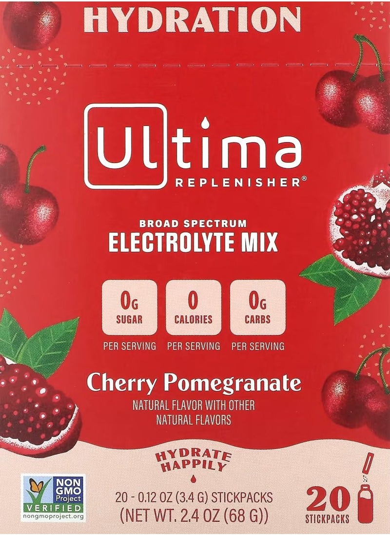 Ultima Replenisher Electrolyte Drink Mix Cherry Pomegranate 20 Packets 0.12 oz 3.4 g 