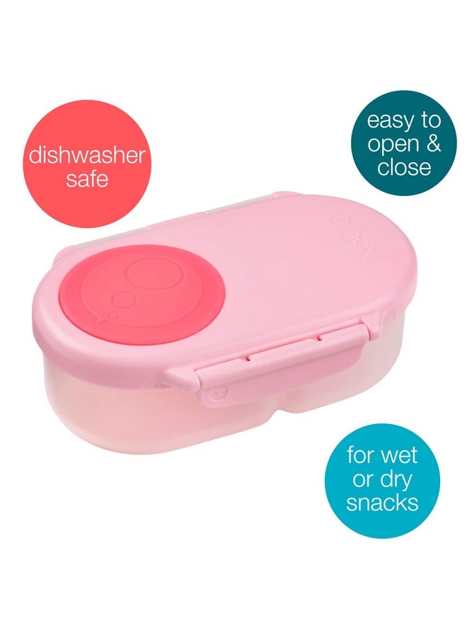 b.box b.box Snack Box for Kids & Toddlers: 2 Compartment Snack Containers, Mini Bento Box, Lunch Box. Leak Proof, BPA free, Dishwasher safe. School Supplies. Ages 4 months+ (Flamingo Fizz, 12oz capacity)  - Image 3
