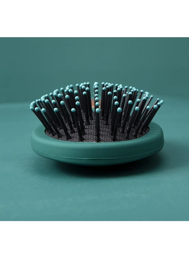 Detangling Brush Anti-Static Massage Hair Brushes Paddle Hairbrush With Cushion Base Nylon Bristle Pins Blow Drying Detangler Comb for Wet Dry All Hair Types Styling Blackish Green (Oval) - Image 3