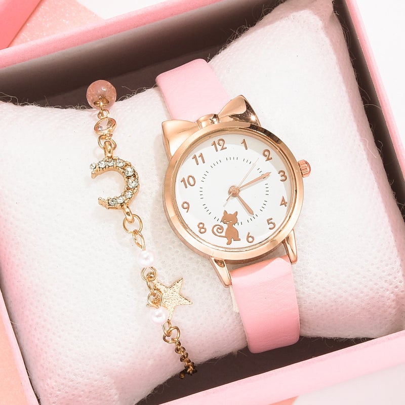 QUARTZ Kids' Waterproof and Shockproof Korean-Style Cute Cartoon Quartz Watch for Girls - Image 1