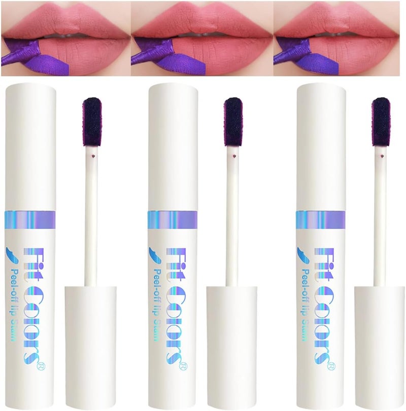 Peel Off Lip Stain3 Colors Long Lasting Matte Lip TattooWaterproof Peel Off Lip LinerHighly Pigmented Color Peel Off Lip Stain Liner