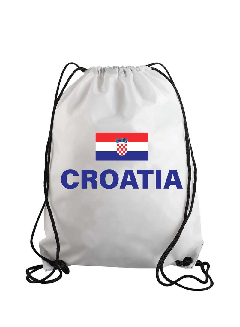Croatia Soccer Drawstring Bag or Backpack Suitable for Adults and Kids and Sports Fans  (Design 3)