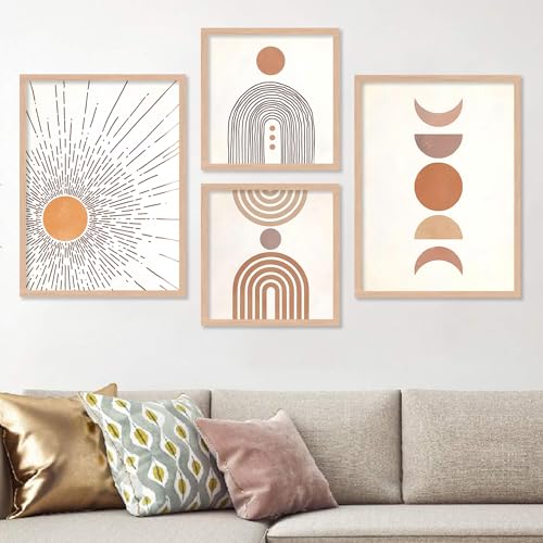 walllane - Minimal Art Framed Painting/Poster For Living Room, Bedroom, Office/Frames For Wall Decor (10 Inch x 13 Inch) Set Of 4 Cate- 034 - Image 3